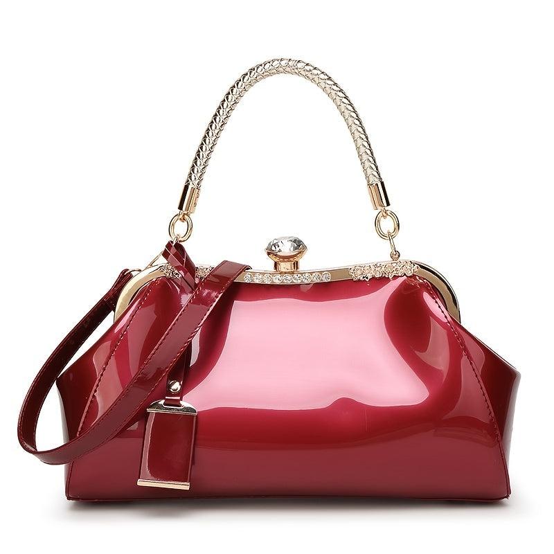Glossy Rhinestone Tote Bag for Women - Wedding