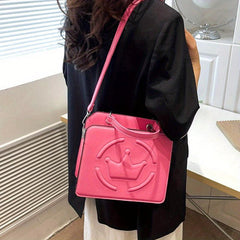 Solid Color Crossbody Tote Bag for Women