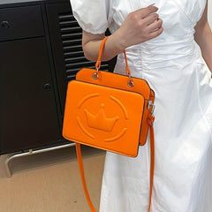 Solid Color Crossbody Tote Bag for Women