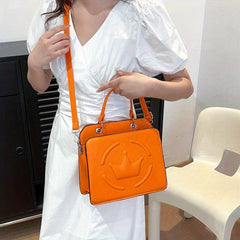 Solid Color Crossbody Tote Bag for Women