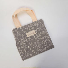 Bear Pattern Canvas Tote Bag Eco Reusable Shopping Portable Lunch Box Bag