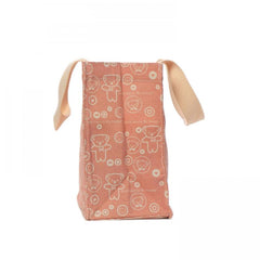 Bear Pattern Canvas Tote Bag Eco Reusable Shopping Portable Lunch Box Bag