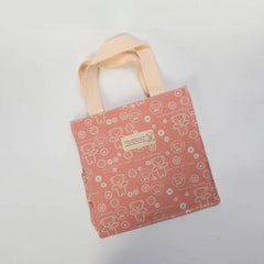 Bear Pattern Canvas Tote Bag Eco Reusable Shopping Portable Lunch Box Bag