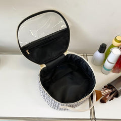 Transparent Makeup Pouch Round Toiletry Organizer