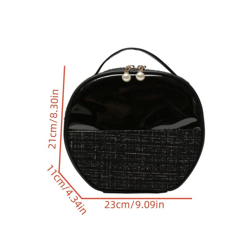 Transparent Makeup Pouch Round Toiletry Organizer