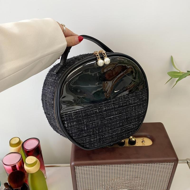 Transparent Makeup Pouch Round Toiletry Organizer