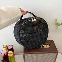 Transparent Makeup Pouch Round Toiletry Organizer