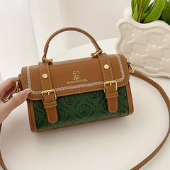 Vintage Bear Embossed Crossbody Bag Stylish Square Purse
