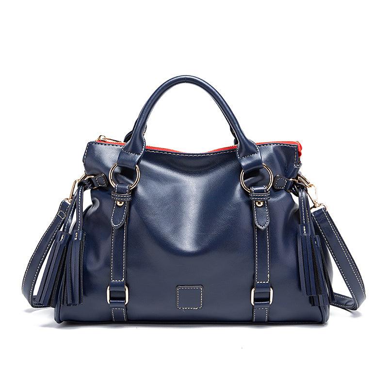 Classic Faux Leather Tassel Handbag Women's Tote Bag