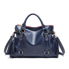 Classic Faux Leather Tassel Handbag Women's Tote Bag