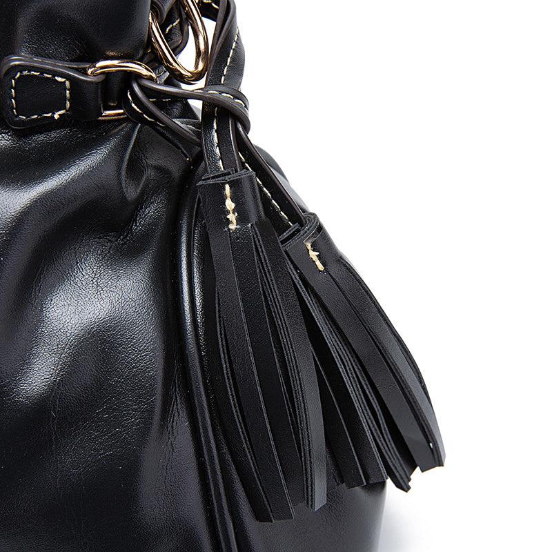 Classic Faux Leather Tassel Handbag Women's Tote Bag