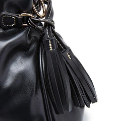 Classic Faux Leather Tassel Handbag Women's Tote Bag