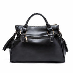 Classic Faux Leather Tassel Handbag Women's Tote Bag