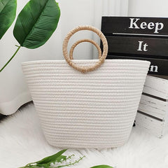 Large Capacity Woven Summer Tote Bag for Travel