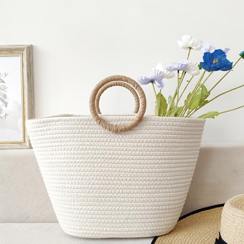 Large Capacity Woven Summer Tote Bag for Travel