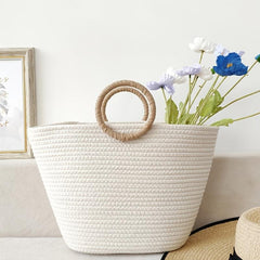 Large Capacity Woven Summer Tote Bag for Travel