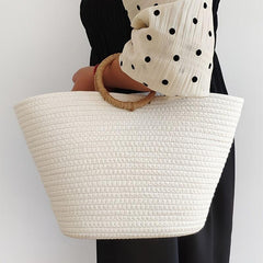 Large Capacity Woven Summer Tote Bag for Travel