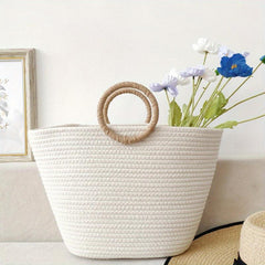 Large Capacity Woven Summer Tote Bag for Travel
