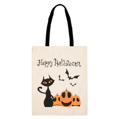 Stylish Halloween Pattern Canvas Bag Lightweight Shopping Grocery Bag
