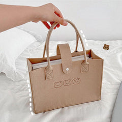 Animal Pattern Tote Bag Felt Handbag Women's Casual Shoulder Bag