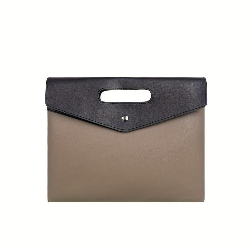 PU Leather Retro Envelope Bag Megnet Portable Handle Clutch