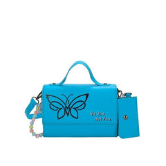 Butterfly Print Crossbody Bag with Coin Purse