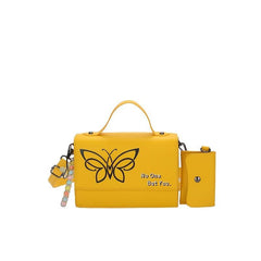 Butterfly Print Crossbody Bag with Coin Purse