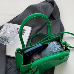 Argyle Pattern Handbag Top Handle Satchel Crossbody with Coin Purse