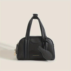 Solid Boston Bag Math Zipper Satchel for Women