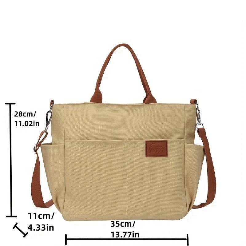 Large Canvas Tote Bag Crossbody Handbag for Travel