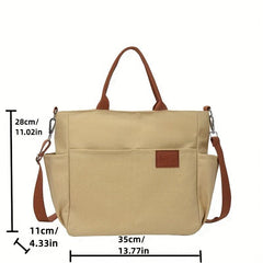 Large Canvas Tote Bag Crossbody Handbag for Travel