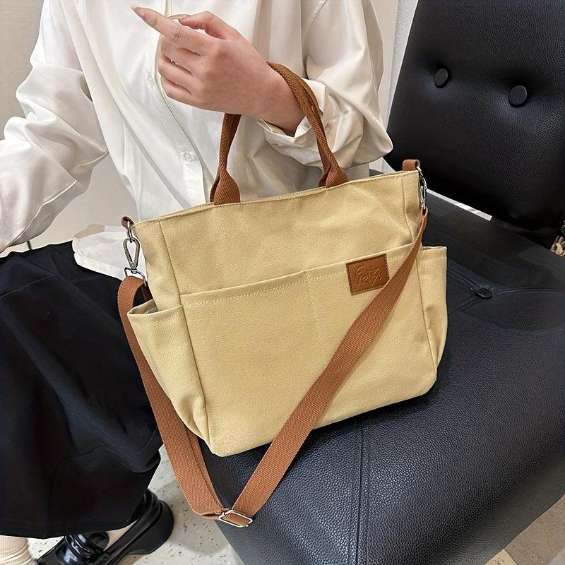 Large Canvas Tote Bag Crossbody Handbag for Travel