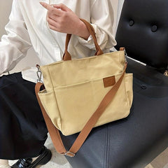 Large Canvas Tote Bag Crossbody Handbag for Travel