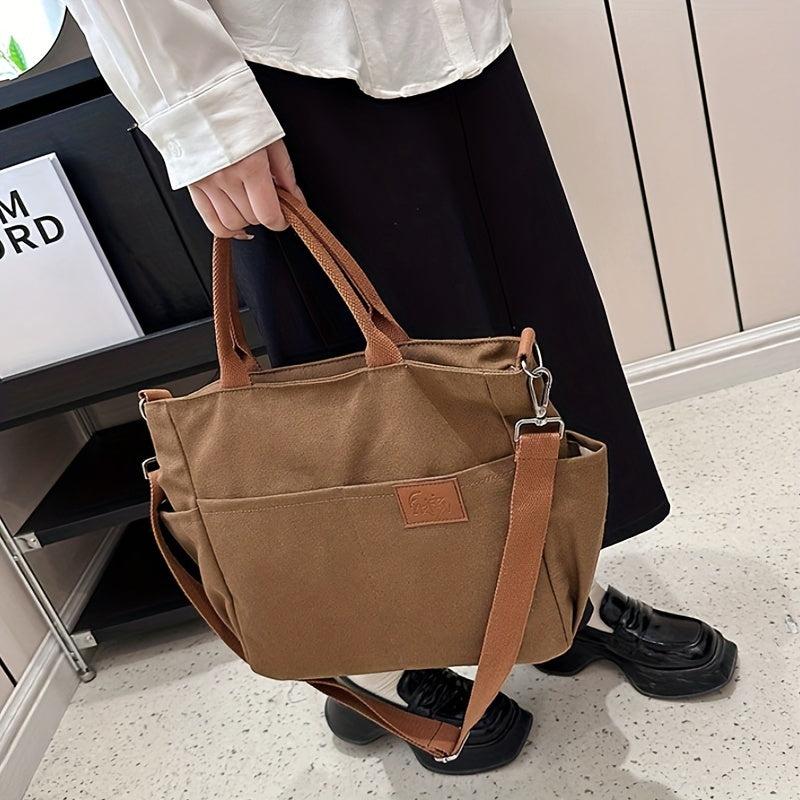 Large Canvas Tote Bag Crossbody Handbag for Travel