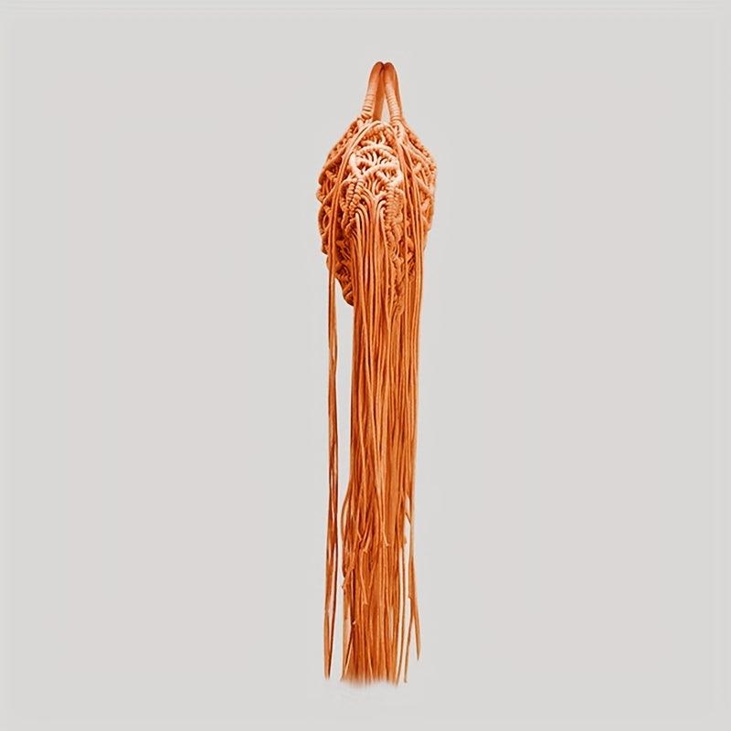 Bohemian Tassel Handbag Women Hollow Woven Tote Bags Summer Beach Straw Bag