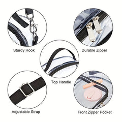 Clear Stadium Approved Crossbody Bag with Front Pocket