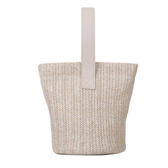 Straw Woven Handbags Boho Style Summer Beach Bag Portable Holiday Bucket Bag