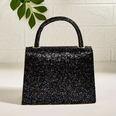 Glitter Chain Crossbody Bag PU Leather Satchel Classic Shoulder Bag