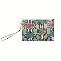 Vintage Snakeskin Pattern Clutch Bag Evening Purse