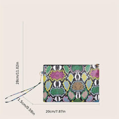 Vintage Snakeskin Pattern Clutch Bag Evening Purse
