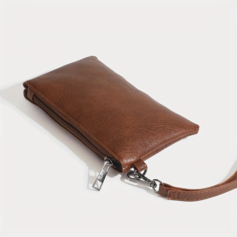Vintage Zipper Clutch Purse Large Capacity Credit Card Holder Retro Wrist Bag