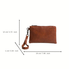 Vintage Zipper Clutch Purse Large Capacity Credit Card Holder Retro Wrist Bag
