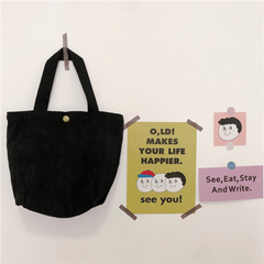 Corduroy Tote Bag Solid Casual Bucket Bag Women's Daily Handbag