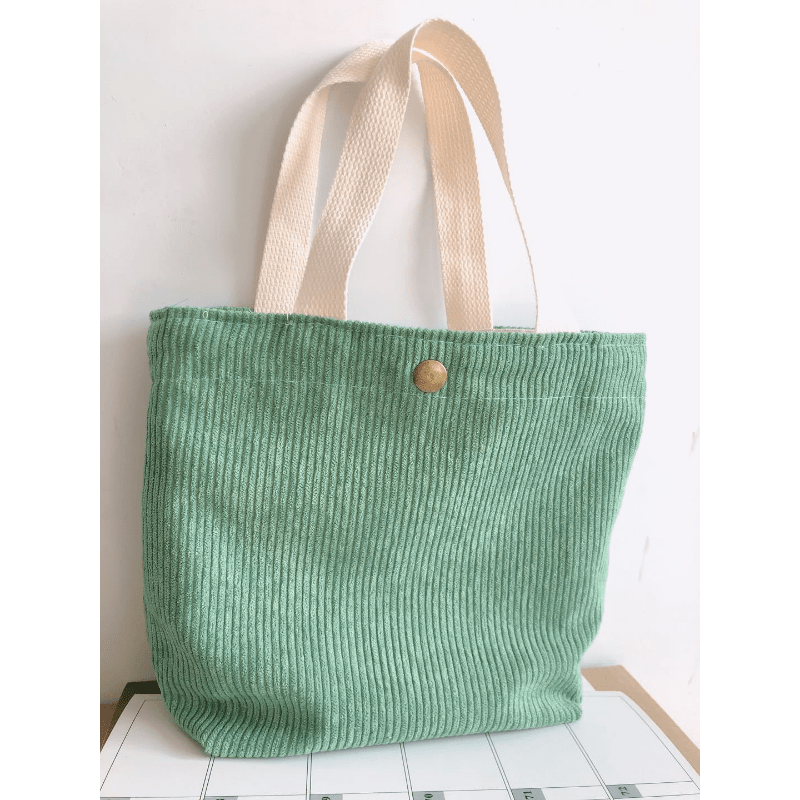 Corduroy Tote Bag Solid Casual Bucket Bag Women's Daily Handbag