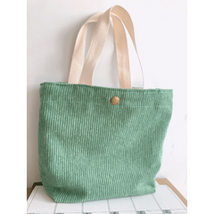 Corduroy Tote Bag Solid Casual Bucket Bag Women's Daily Handbag