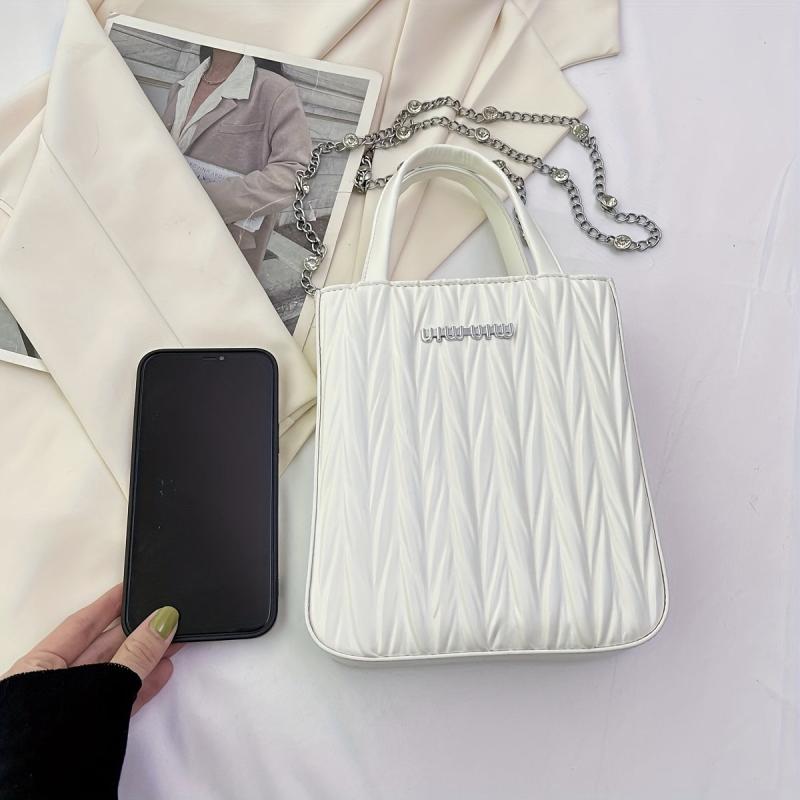 Mini Chain Crossbody Satchel Bag PU Leather Shoulder Bag