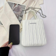 Mini Chain Crossbody Satchel Bag PU Leather Shoulder Bag