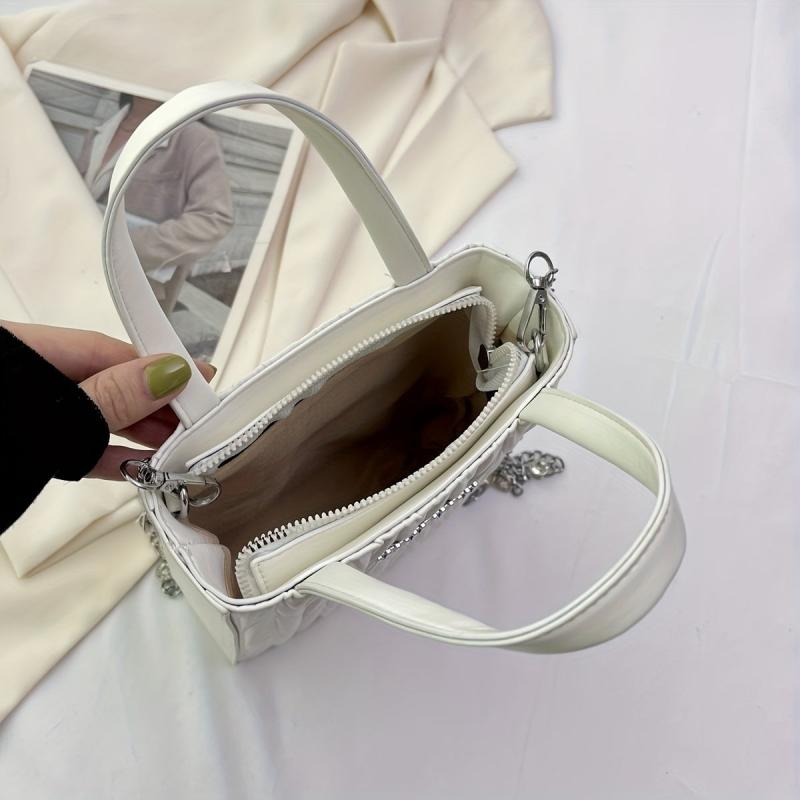 Mini Chain Crossbody Satchel Bag PU Leather Shoulder Bag