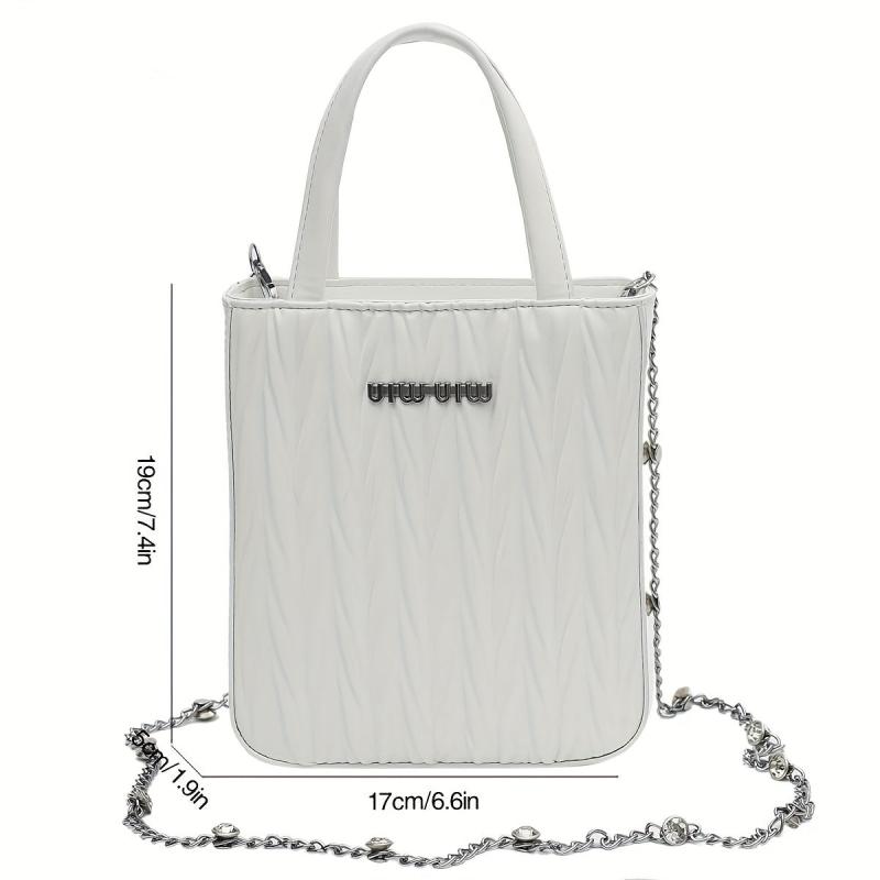 Mini Chain Crossbody Satchel Bag PU Leather Shoulder Bag