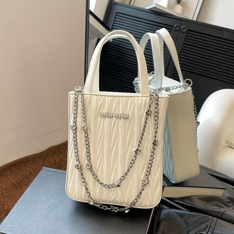 Mini Chain Crossbody Satchel Bag PU Leather Shoulder Bag